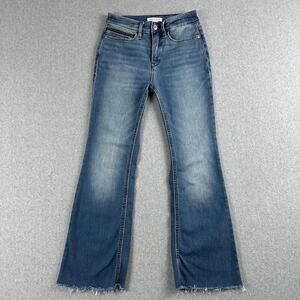 Athleta Jeans Boot Cut Womens 2 P Mid Rise Zip Pocket Denim Dark Wash Fade Whisk